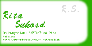 rita sukosd business card